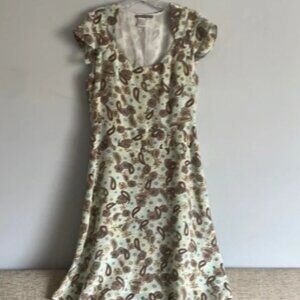 Isabella Bird Silk Paisley Midi Dress Size 10
